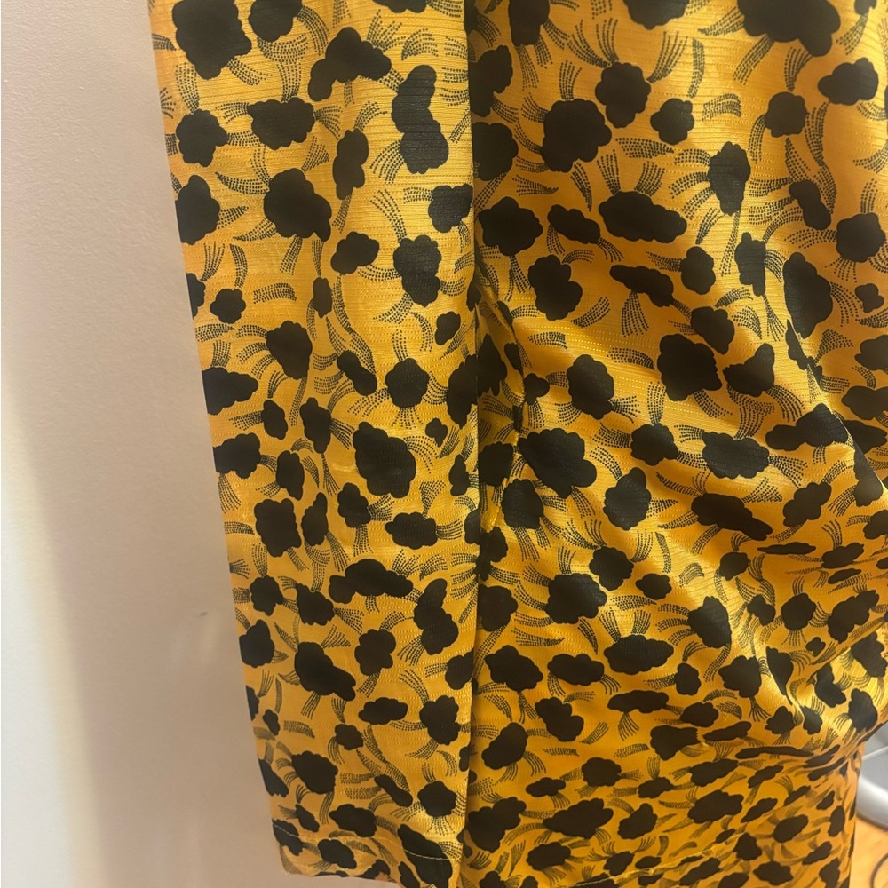 Vintage Yellow and Black Pattern Long Sleeve Dress - S - Picture 5 of 14